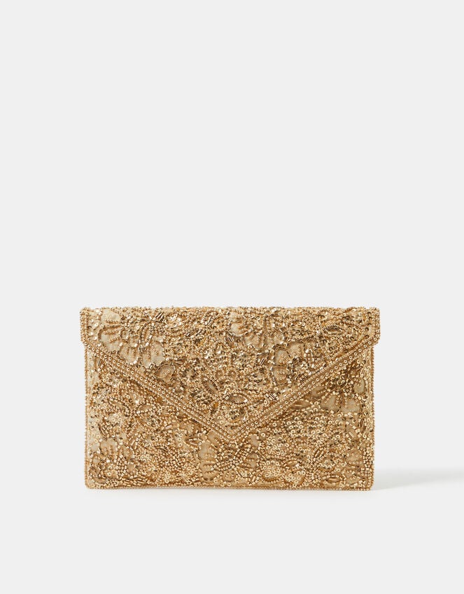 Floral Embellished Envelope Clutch Bag