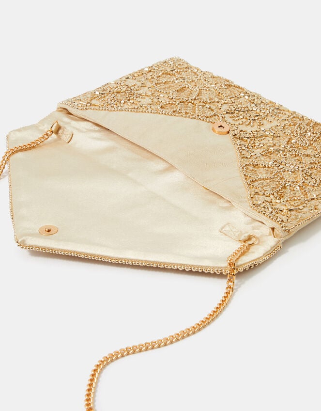 Floral Embellished Envelope Clutch Bag