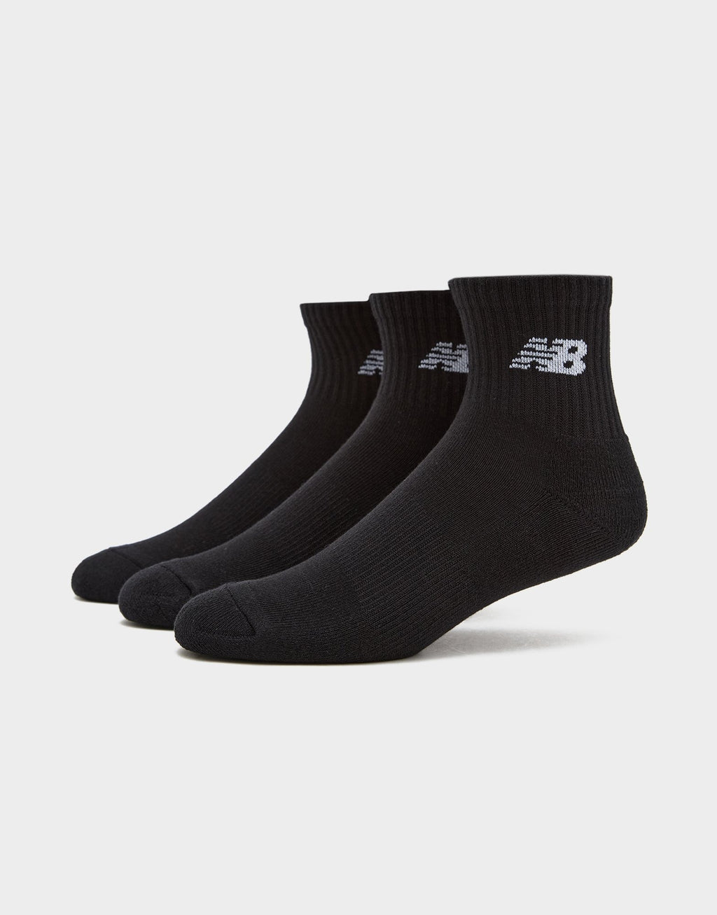New Balance Quarter Crew Socks 3 Pack in Black