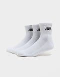 New Balance Quarter Crew Socks 3 Pack in White